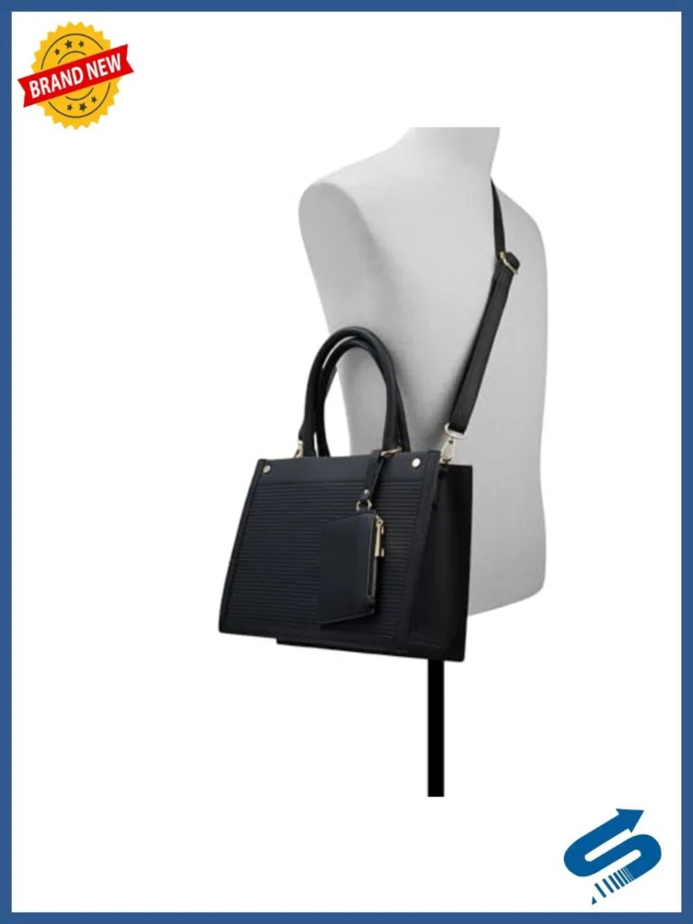 Synthetic Satchel Bag with Removable Crossbody Strap